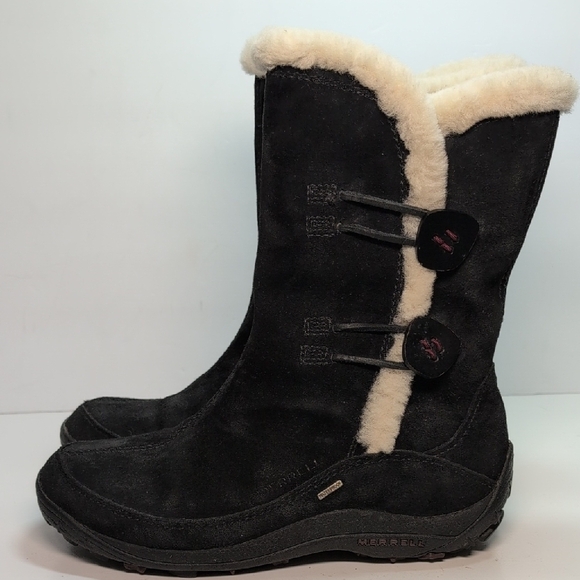 Merrell Shoes - Merrell yarra waterproof suede black boots women's size 7.5 EU 38